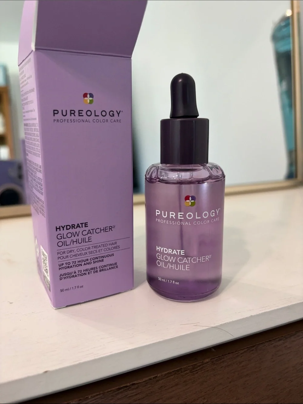 Pureology Hydrate Glow Catcher Oil - Lavender Box